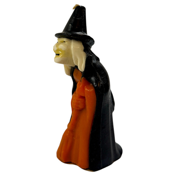 Vintage Gurley Halloween Witch Candle Broom Hat Robe HTF USA Label 5.25" H Unlit - Picture 3 of 13